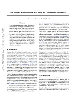 Benchmarks, Algorithms, and Metrics for Hierarchical Disentanglement