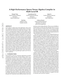 A High-Performance Sparse Tensor Algebra Compiler in Multi-Level IR