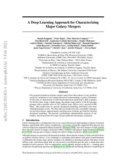 A Deep Learning Approach for Characterizing Major Galaxy Mergers