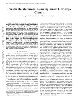 Transfer Reinforcement Learning across Homotopy Classes