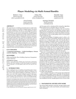 Player Modeling via Multi-Armed Bandits