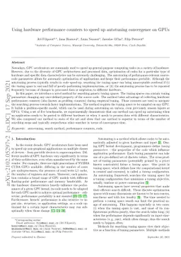 Using hardware performance counters to speed up autotuning convergence
  on GPUs