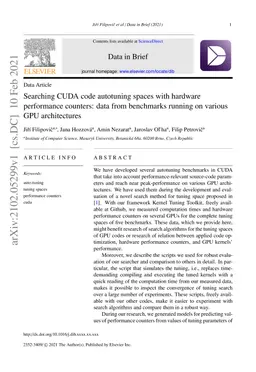 Searching CUDA code autotuning spaces with hardware performance
  counters: data from benchmarks running on various GPU architectures