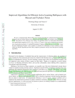 Improved Algorithms for Efficient Active Learning Halfspaces with
  Massart and Tsybakov noise