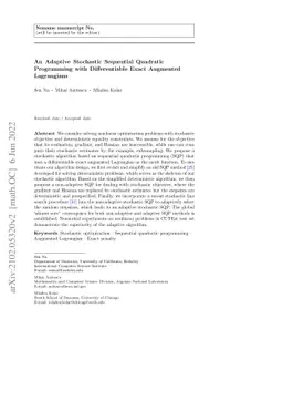 An Adaptive Stochastic Sequential Quadratic Programming with
  Differentiable Exact Augmented Lagrangians