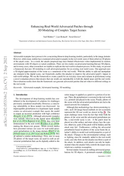 Enhancing Real-World Adversarial Patches through 3D Modeling of Complex
  Target Scenes
