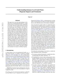 Understanding Instance-Level Label Noise: Disparate Impacts and
  Treatments