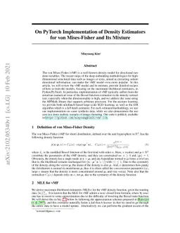 On PyTorch Implementation of Density Estimators for von Mises-Fisher and
  Its Mixture