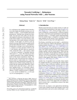 Towards Certifying L-infinity Robustness using Neural Networks with
  L-inf-dist Neurons