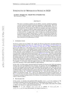 Strength of Minibatch Noise in SGD