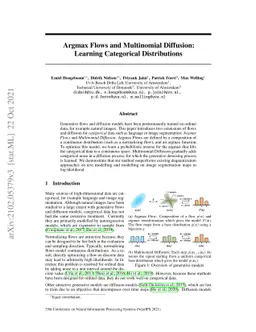 Argmax Flows and Multinomial Diffusion: Learning Categorical
  Distributions
