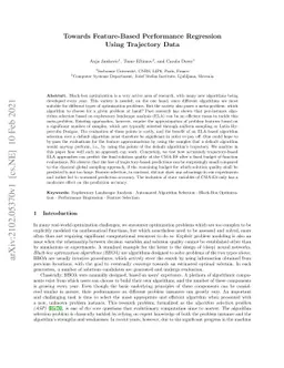 Towards Feature-Based Performance Regression Using Trajectory Data