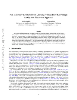 Non-stationary Reinforcement Learning without Prior Knowledge: An
  Optimal Black-box Approach