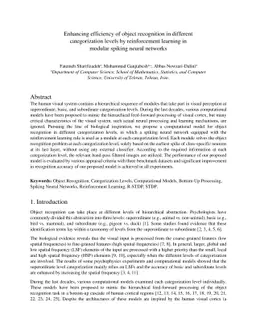 Enhancing efficiency of object recognition in different categorization
  levels by reinforcement learning in modular spiking neural networks