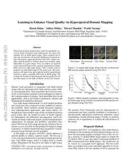 Learning to Enhance Visual Quality via Hyperspectral Domain Mapping