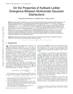 On the Properties of Kullback-Leibler Divergence Between Multivariate
  Gaussian Distributions