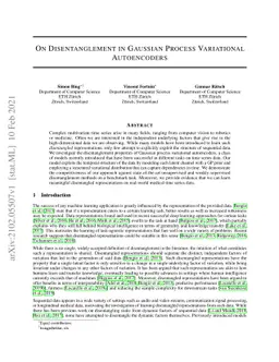 On Disentanglement in Gaussian Process Variational Autoencoders