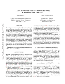 A Neural Network with Local Learning Rules for Minor Subspace Analysis