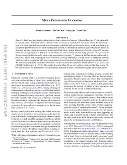 Meta Federated Learning