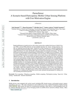 ParmoSense: A Scenario-based Participatory Mobile Urban Sensing Platform
  with User Motivation Engine