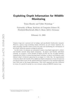 Exploiting Depth Information for Wildlife Monitoring