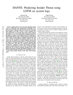 DANTE: Predicting Insider Threat using LSTM on system logs