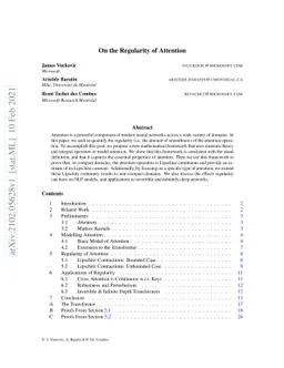 On the Regularity of Attention