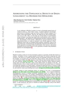 Addressing the Topological Defects of Disentanglement via Distributed
  Operators