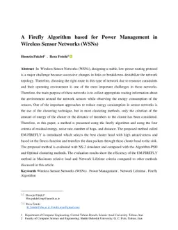 A firefly algorithm for power management in wireless sensor networks
  (WSNs)