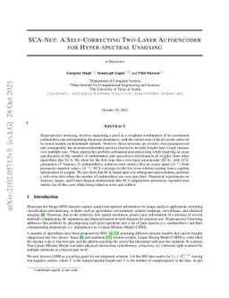 SCA-Net: A Self-Correcting Two-Layer Autoencoder for Hyper-spectral
  Unmixing