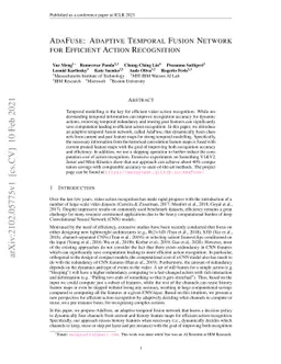 AdaFuse: Adaptive Temporal Fusion Network for Efficient Action
  Recognition