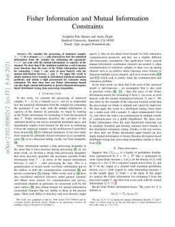 Fisher Information and Mutual Information Constraints