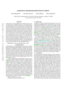 Audiovisual Highlight Detection in Videos