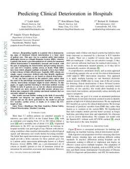 Predicting Clinical Deterioration in Hospitals