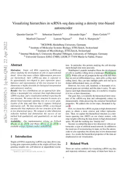 Visualizing hierarchies in scRNA-seq data using a density tree-biased
  autoencoder