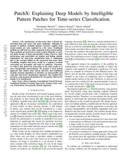 PatchX: Explaining Deep Models by Intelligible Pattern Patches for
  Time-series Classification