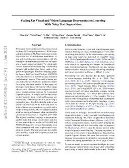 Scaling Up Visual and Vision-Language Representation Learning With Noisy
  Text Supervision
