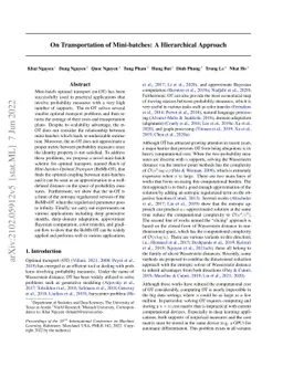 On Transportation of Mini-batches: A Hierarchical Approach