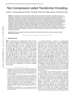 Text Compression-aided Transformer Encoding