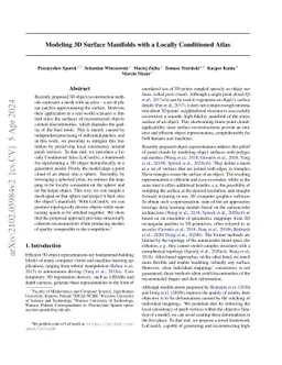 Modeling 3D Surface Manifolds with a Locally Conditioned Atlas