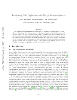 Terminating grid exploration with myopic luminous robots