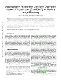 Deep Iteration Assisted by Multi-level Obey-pixel Network Discriminator
  (DIAMOND) for Medical Image Recovery