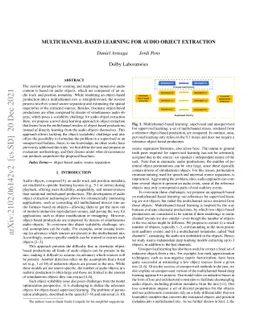 Multichannel-based learning for audio object extraction