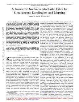 A Geometric Nonlinear Stochastic Filter for Simultaneous Localization
  and Mapping