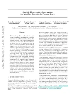Quadric Hypersurface Intersection for Manifold Learning in Feature Space