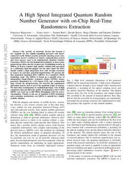 A High Speed Integrated Quantum Random Number Generator with on-Chip
  Real-Time Randomness Extraction
