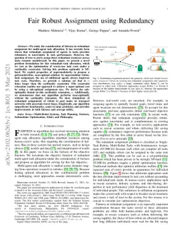 Fair Robust Assignment using Redundancy