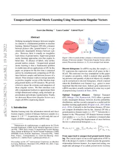 Unsupervised Ground Metric Learning using Wasserstein Singular Vectors
