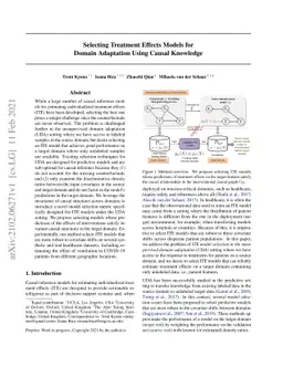 Selecting Treatment Effects Models for Domain Adaptation Using Causal
  Knowledge