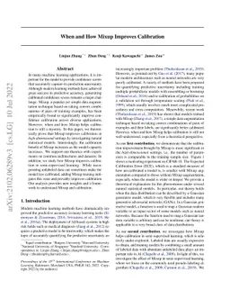 When and How Mixup Improves Calibration